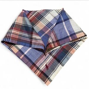 Vintage Ralph Lauren Plaid Bandana Scarf 90s Polo Logo Tartan Heritage Unisex